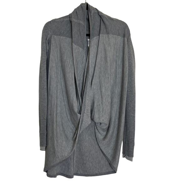 Lululemon Iconic Sweater Wrap Striped Gray White Size 4 - Picture 4 of 8